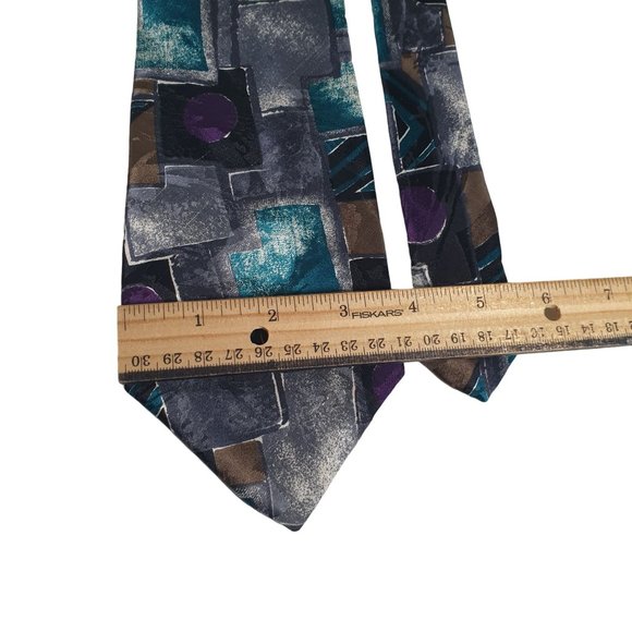 JT Beckett Mens Necktie Italian Silk Accessory Office Work Purple Teal Dad Gift - Picture 3 of 5